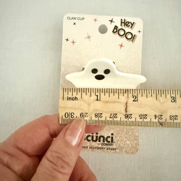 Scunci By Conair Ghost Hair Claw Clip White 2 Inch Halloween Cute Accessory - Picture 7 of 9